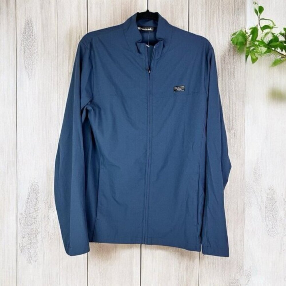 Travis Mathew Men’s Blue Crystal Cove Full Zip Lightweight Jacket Size Small